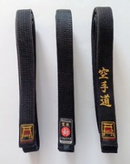 Czarny pas karate ARAWAZA + 2 pasy BUSHI