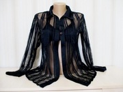 Czarna koszula siateczkowa bolerko narzutka - S/M