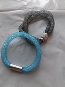 W3-  2  BRANSOLETKI z KRYSZTAŁKAMI - NIEBIESKA i CZARNA