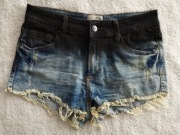 Strzępione jeansowe bawełniane szorty ombre Broken Arrow 34 jak nowe