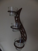 Kwietnik-świecznik naścienny z mini doniczkami