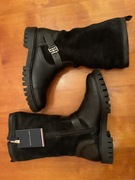 Kozaki botki ocieplane futerem Tommy Hilfiger Hardware SKÓRA  śniegowce