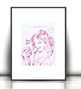 Violetta plakat A4, biało różowy plakat z dziewczyną, filmowy plakat 21x30
