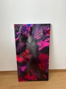 Ręcznie malowany obraz na płótnie 60x90, abstrakcja, żywica 