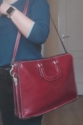 Nobile bordowa skórzana torba aktówka na laptopa skóra naturalna bordo