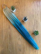 Kucyk na gumce kitka wlosy doczepiane blond niebie