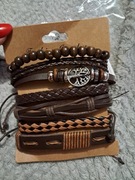 Nowe rzemykowe bransoletki regulowane 6szt