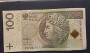 Banknot 100 PLN Radar seria EW1280821