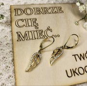 Złote kolczyki na Walentynki Skrzydła Anioła