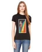 T-shirt retro rave z modelka, tęcza (wszystkie rozmiary i kolory)