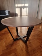 Stolik kawowy 76mm, solidny stalowy, Dąb sonoma 