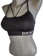 Markowy krótki Top sportowy DKNY r S czarny top fitness wkładki