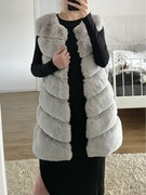 Szara kamizelka sztuczne futro L