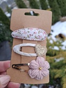 Spinki do włosów handmade 3 szt. szydełkowy kwiatek 