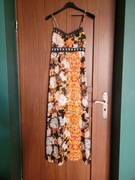 Pinky kolorowa sukienka koronka boho maxi S