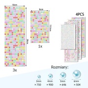 2800 x Kolorowe Perełki na paznokcie Kaboszony Mix kolorów i rozmiarów