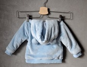 Urocza błękitna bluza polar z uszami do 9-12 miesięcy