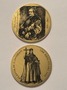 Urzędów. Komplet 2 sztuki. Mosiądz fi 50 mm. Gyges