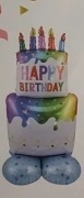 OGROMNY BALON FOLIOWY TORT URODZINOWY STOJĄCY XXL 122cm HAPPY BIRTHDAY 