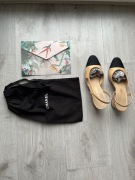 Chanel Slingback beżowo-czarne rozmiar 36 orginalne 