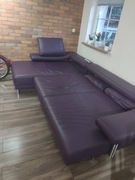 Narożnik skórzany z funkcją spania