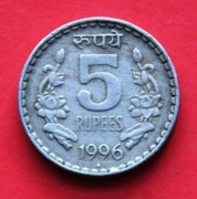 5  Rupii  1996  B r  -   Indie   Kwiat Lotosu   