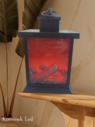 Lampka z kominkiem LED; ruchomy płomień 3D; imitacja ognia