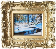 Obraz akrylowy "Zimowy pejzaż leśny"