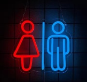 NEON WC TOALETY SZYLD LED DAMSKI MĘSKI SZALET ŁAZIENKA LAMPKA BAR HOTEL 