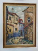 Obraz olejny na płótnie pejzaż miejski Pierre Chateau 1966