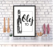 Obraz z napisami do kuchni, plakat w ramie A3