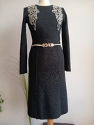 Sukienka wełniana Pizzico czarna rozmiar L