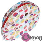 Organizer Obag MOON LIGHT biały – babeczki czerwony 2 kieszenie | OMAY