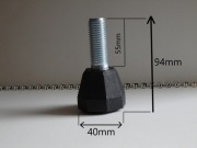 Noga stopka regulowana M16X55 odbojnik