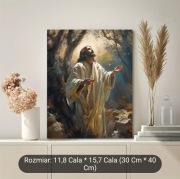 Modlitwa w ogrójcu Obraz święty na płótnie ramka drewno religijny 40cm 30cm