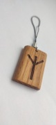 BRELOK/AMULET drewniany Runa ALGIZ Prezent,OCHRONA
