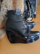 koturny botki półbuty skórzane na koturnie  kozaki sztyblety 