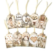 Tagi Etykiety Papierowe Zawieszki Metki LOVE 10 szt. 9,5x5,7 cm