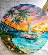 Obraz na płótnie Łódź nad morzem 