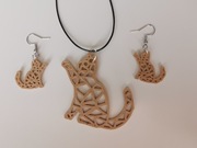 Komplet biżuterii ażurowy EKO  3d NOWOŚĆ - KOTEK