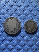 1/4$ 1989 10 Cent 1918 Mennicę P Silver Barber!!!