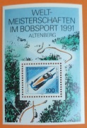 Niemcy DB znaczki 1991 # Blok 23** Mistrzostwa świata w bobslejach 