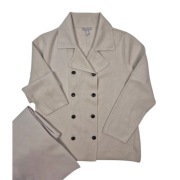 Beżowy kardigan H&M L marynarkowy dwurzędowy blezer smart casual