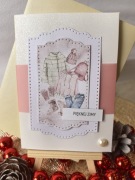 KARTKA ŚWIĄTECZNA handmade w kopercie - personalizowana, ręcznie robiona