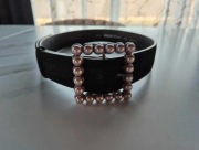 Czarny zamszowy pasek Kazar Studio