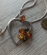 Duzy wisiorek srebrny z bursztynem baltyckim srebro 925 