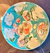 Duża patera ceramika artystyczna, Trude Mandel, Kalifornia