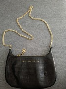 Gosia Baczyńska czarna torebka damska kopertówka złoty łańcuszek skóra