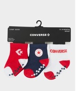 Skarpetki Converse 3 pary no-slip antypoślizgowe 12-24 miesiące 