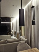 Lampa czarno złota Tuba wisząca